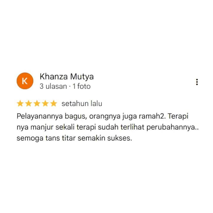 Percakapan testimonial pasien Tanstittar nomor dua