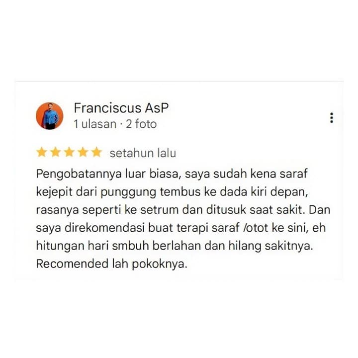 Percakapan testimonial pasien Tanstittar nomor tiga