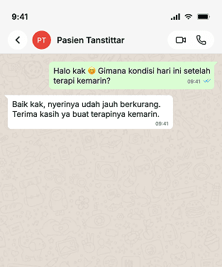 Pasien menjalani proses terapi bersama terapis